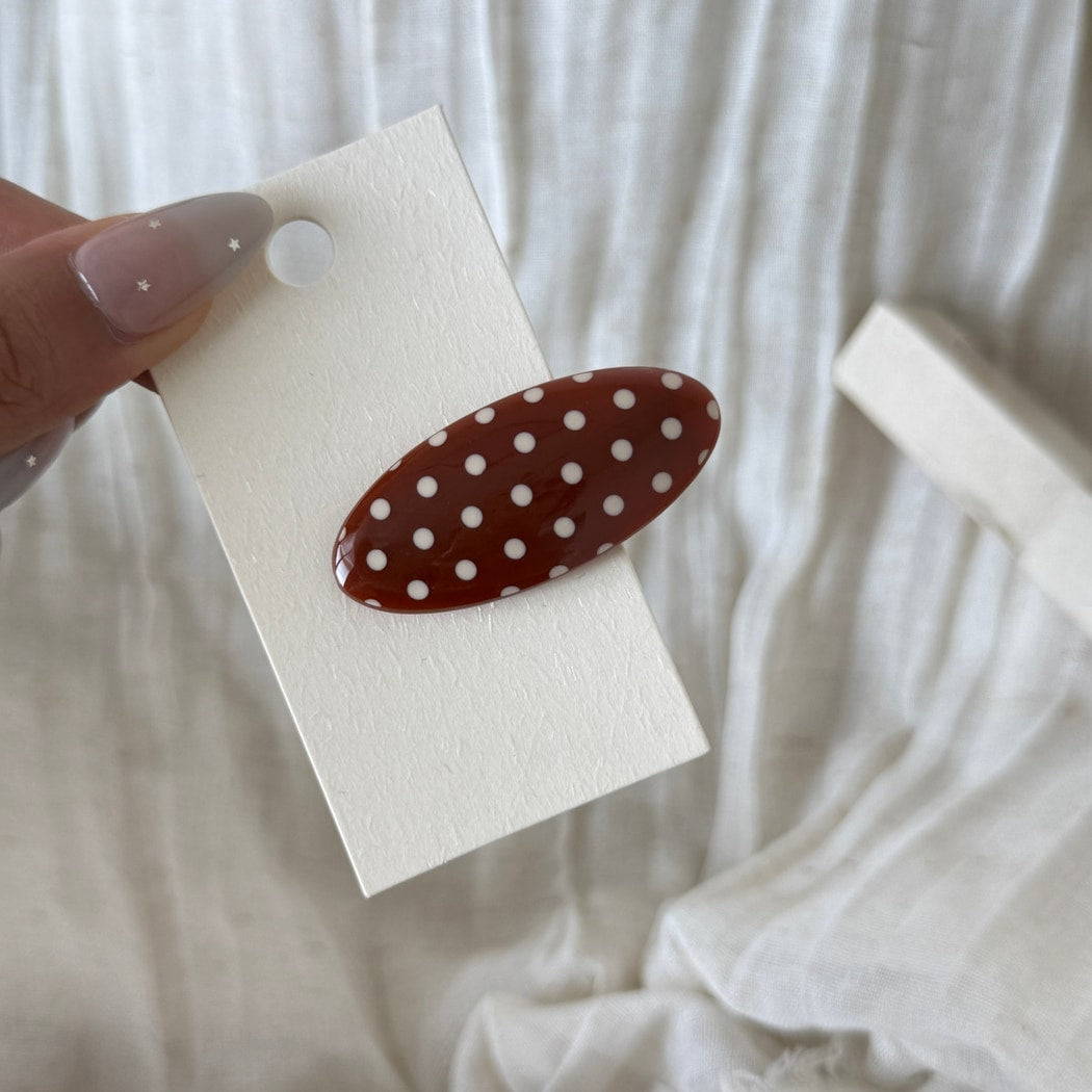 Beau - Polka Dot Oval Side Barrette