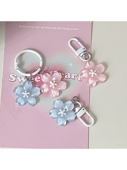 Keypus - Translucent Sakura Flower Ring Clasp Keychain