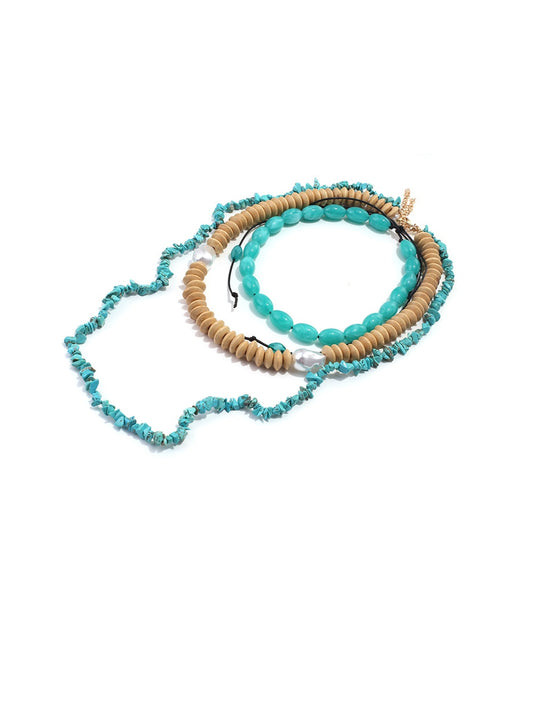 Nozari - Vintage Inspired Layered Bead Detail Necklace