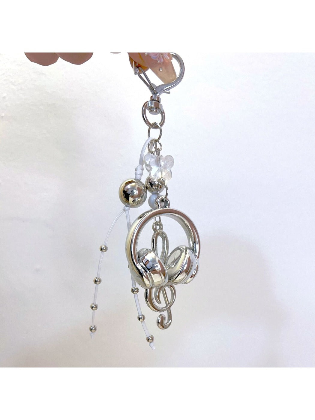 Side view of Love Headphone Shaped Keychain showing detailed headphone design