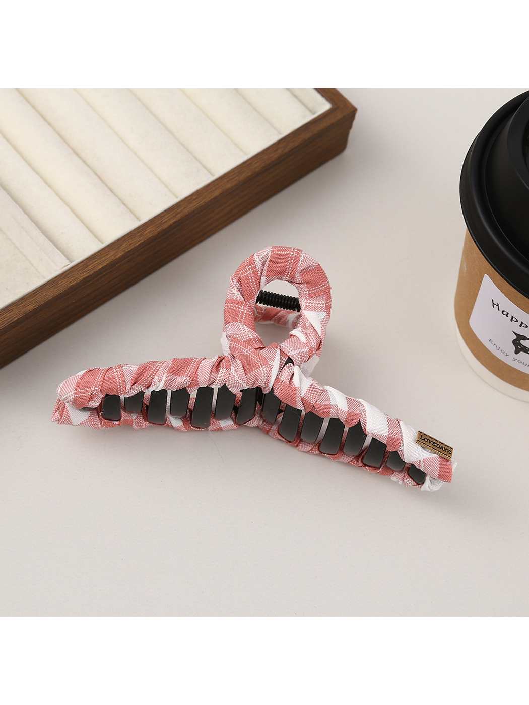 Beau - Plaid Fabric Bow Shape Claw Hair Clip