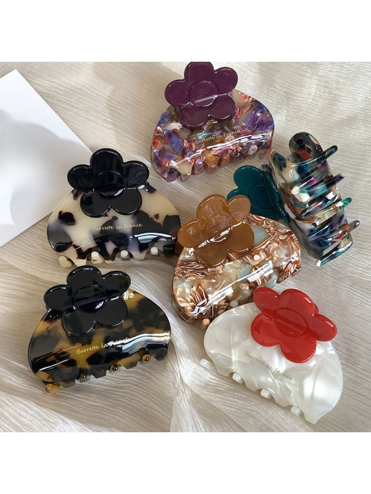 Beau - Stylish Acetate Flower Pattern Hair Clip