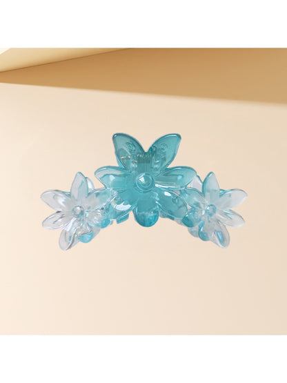 Beau - Gradient Flower Shaped Plastic Alloy Claw Clip