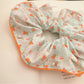 Gifty - Orange Floral Scrunchie Women Large Hair Tie