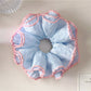 Gifty Sweet Striped Four Layer Scrunchie displayed on a white background highlighting fabric texture