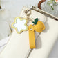 Keypus - Faux Leather Flower Mirror Keychain