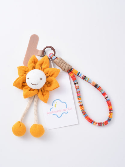 Keypus - Funny Orange Smile Sunflower Keychain