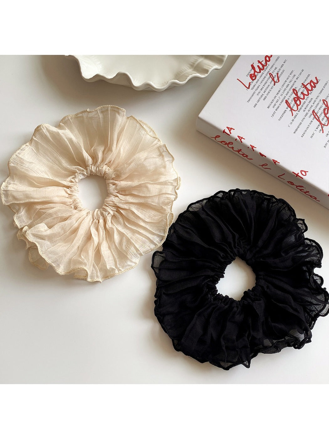 Gifty - Mesh Ruffled Scrunchie Hair Tie