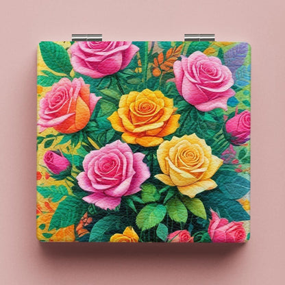 Mirroray - Portable Printed Flower Compact Vanity Mirror