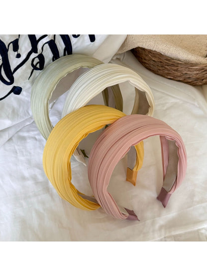 Gifty - Sweet Pleated Fabric Look Wide Women's Headband