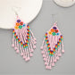 Earedge - Floral Tassel Drop Earrings