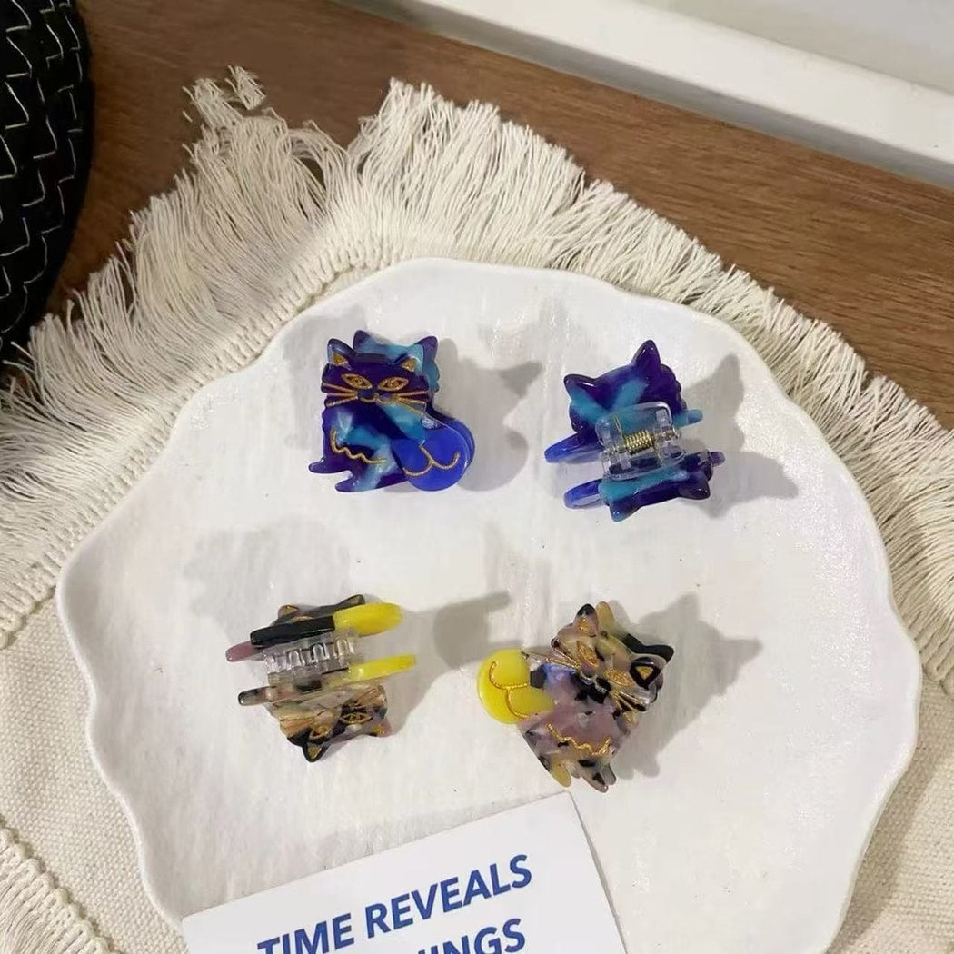 Beau - Glossy Acetate Cat and Dog Motif Claw Clip