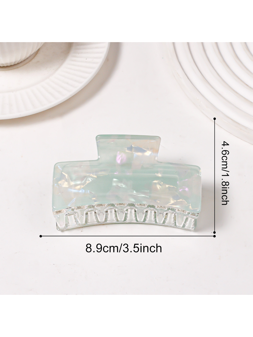 Beau - Iridescent Textured Square Claw Hair Clip