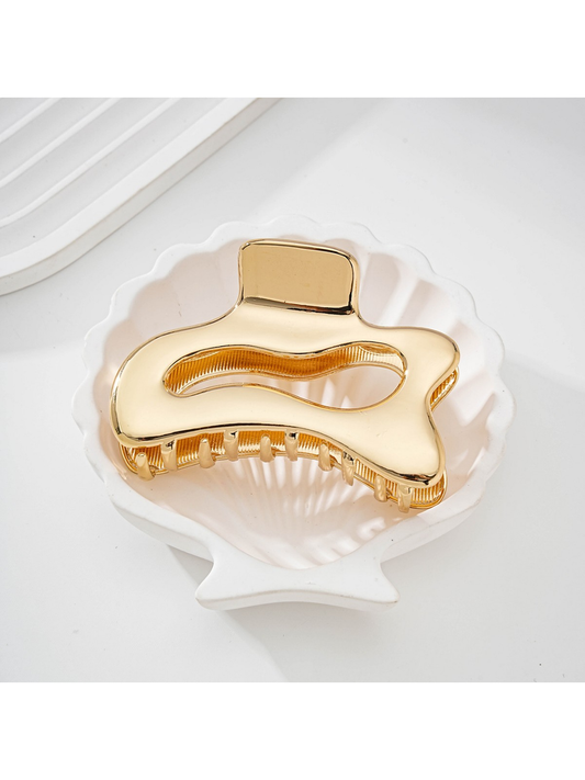 Beau - Polished Openwork Irregular Hair Claw Clip
