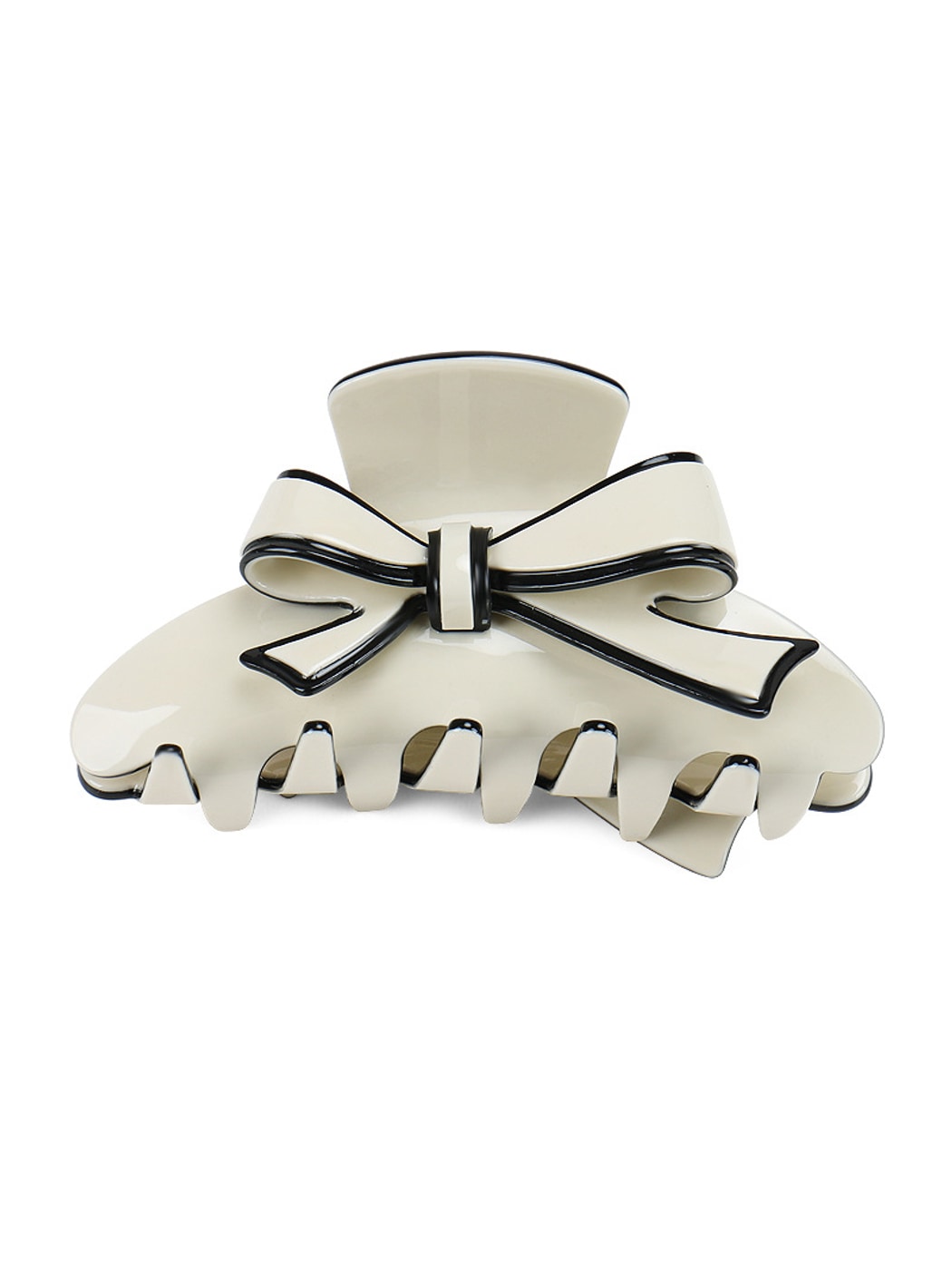Beau - Acetate Fiber Bow Edge Trim Claw Clip