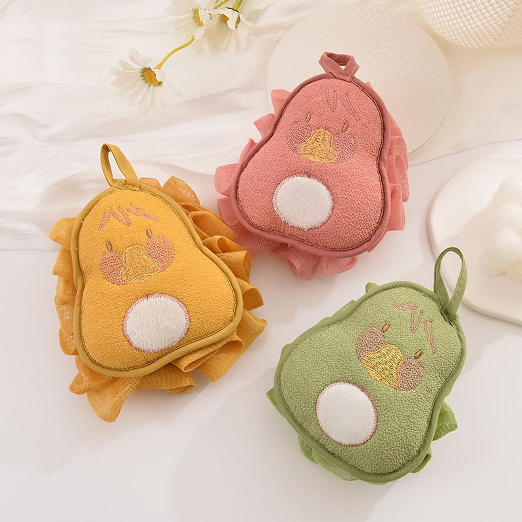 Papo - Pear Shaped Ruffle Mesh Bath Pouf