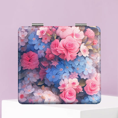 Mirroray - Textured Floral Print Folding Makeup Mirror