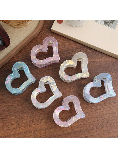 Beau - Iridescent Heart Shaped Claw Clip