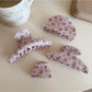 Beau - Pink Floral Print Hair Claw Clip