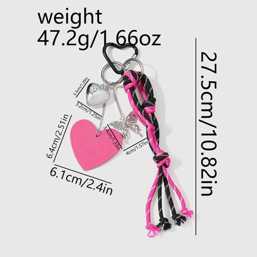 Keypus - Heart and Butterfly Pendant Keychain
