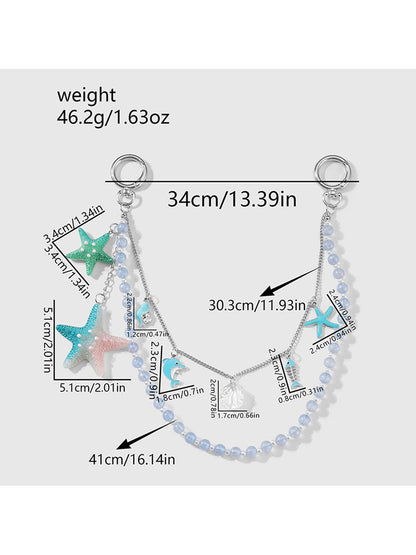 Keypus - Y2K Ocean Beaded Sea Star Bag Charm Keychain
