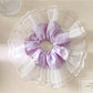 Side view of Gifty elegant plaid bow scrunchie highlighting bow detail