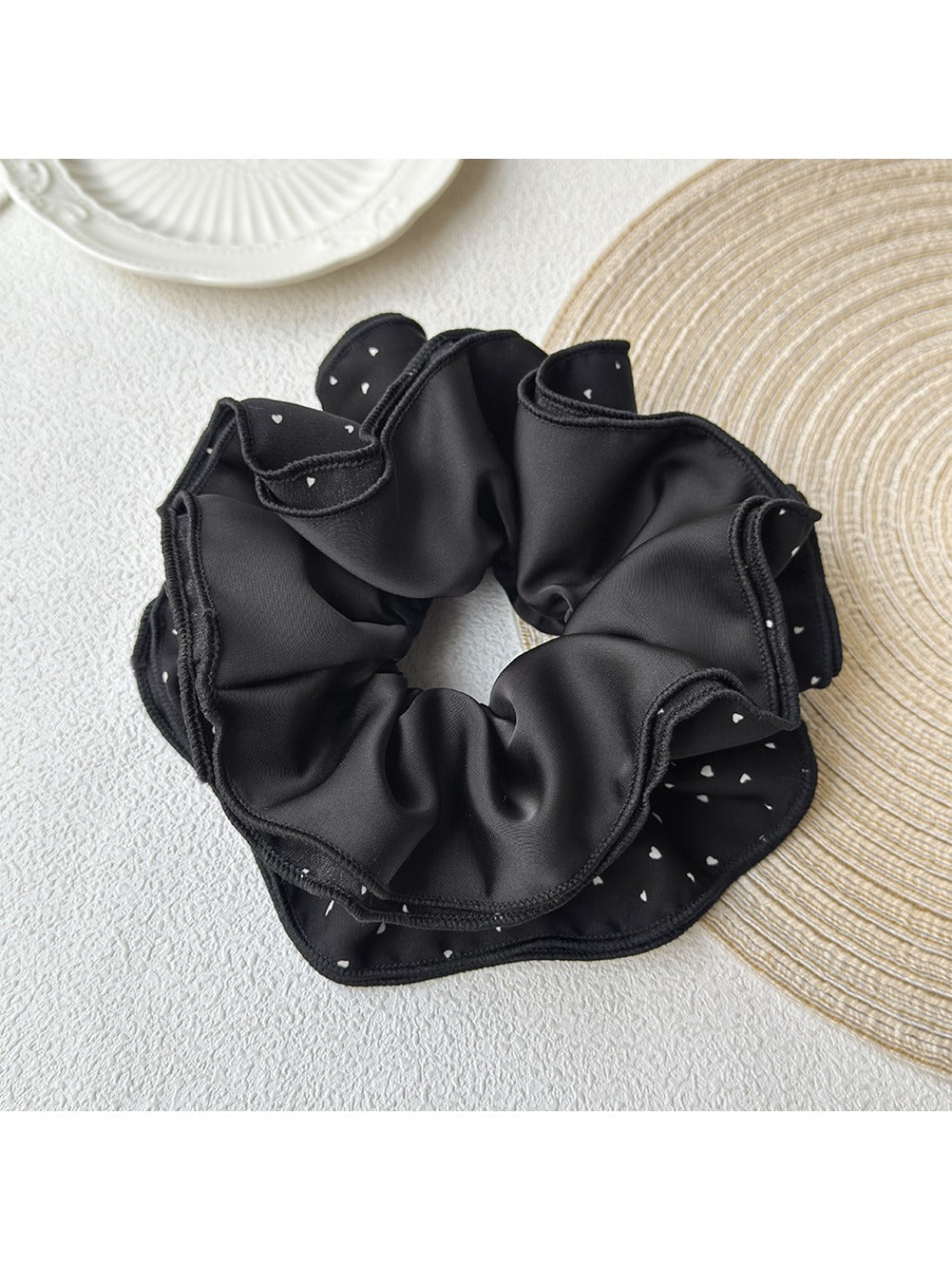 Gifty - Polka Dot Heart Double Layer Scrunchie
