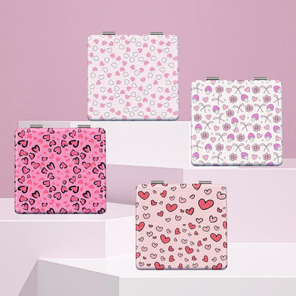 Mirroray - Heart Print Folding Desktop Touch Up Mirror