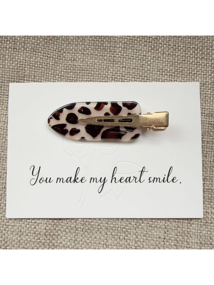 Beau - Leopard Print Oval Hair Clip