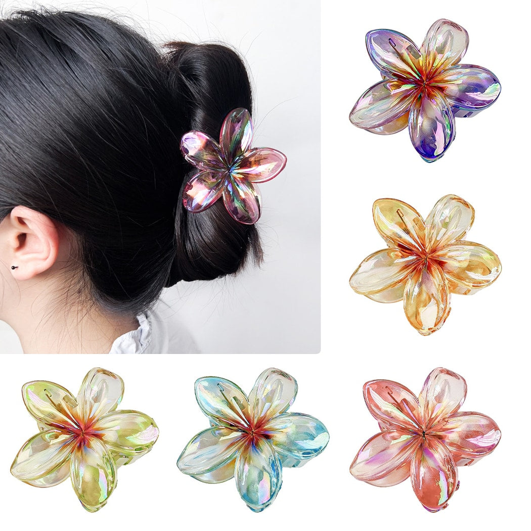 Beau - Iridescent Flower Design Claw Clip