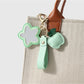 Keypus - Faux Leather Flower Mirror Keychain