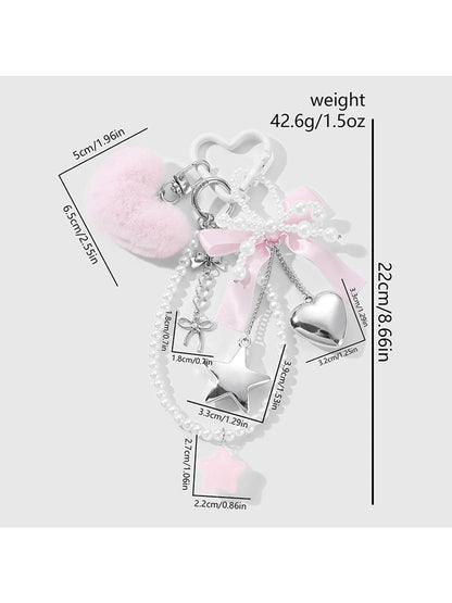 Keypus - Y2K Sweet Bow Cherry Bag Charm Keychain