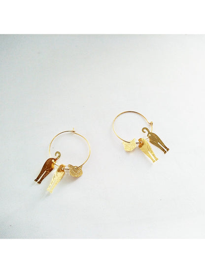 Earedge - 3D Cat-Shaped Drop Earrings