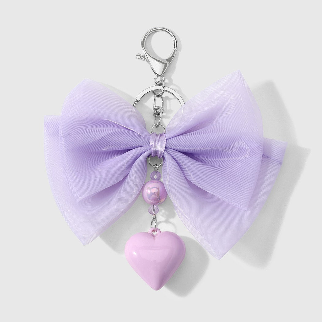 Keypus - Sweet Bow and Heart Charm Keychain
