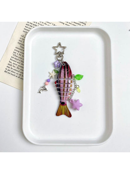 Keypus - Alloy Plastic Fish Bag Hanging Charm Keychain