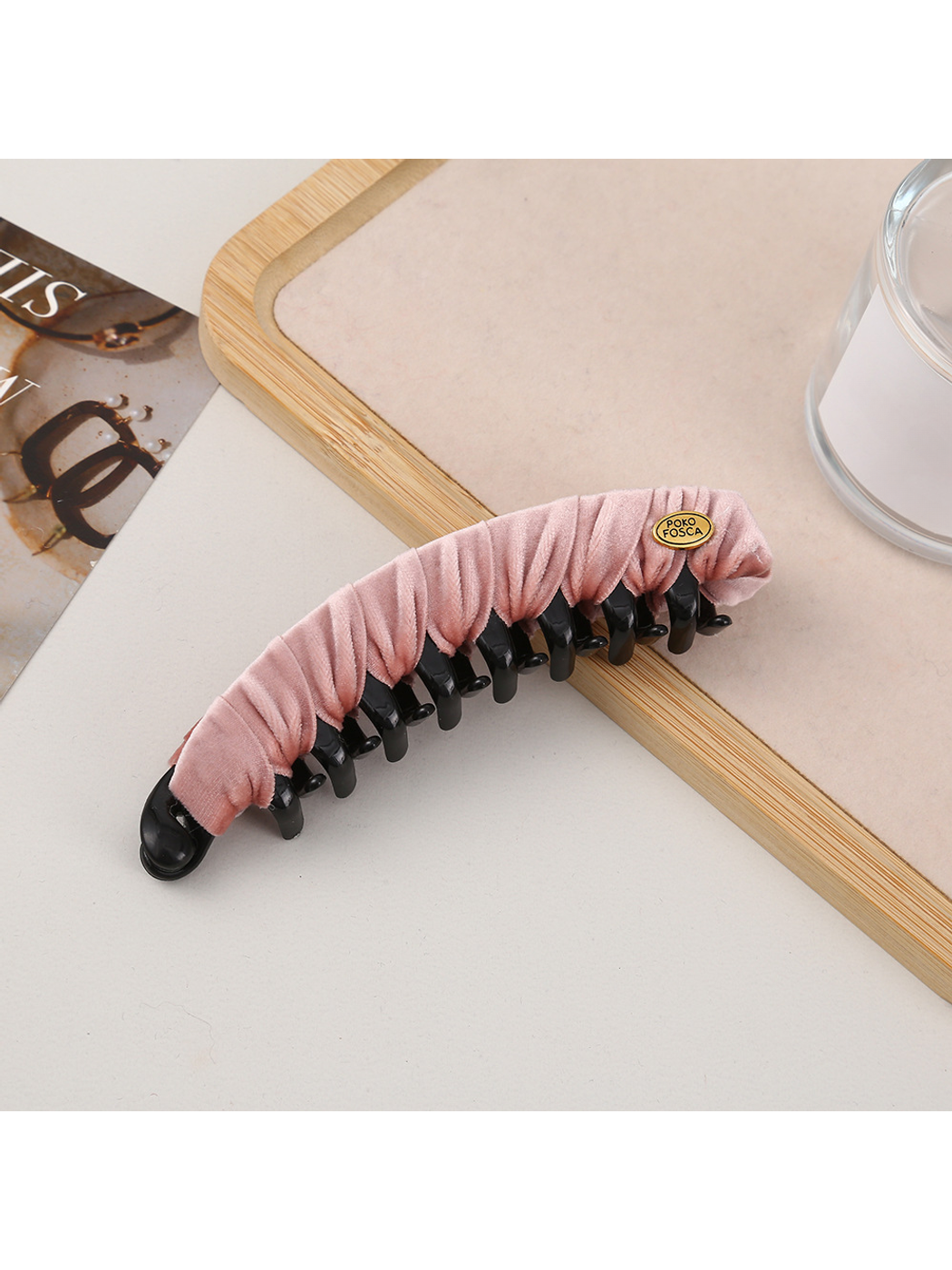 Beau - Curved Velvet Wrapped Hair Clip