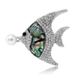 Brovia - Silver Tone Tropical Fish Alloy Brooch Pin