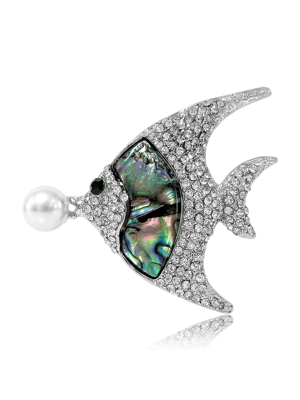 Brovia - Silver Tone Tropical Fish Alloy Brooch Pin