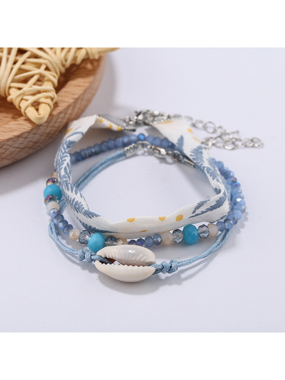 Lovra - Ocean Style Layered Shell Shaped Beaded Bracelet