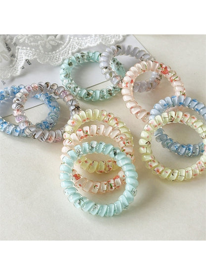 Gifty - Floral Print Telephone Hair Ring