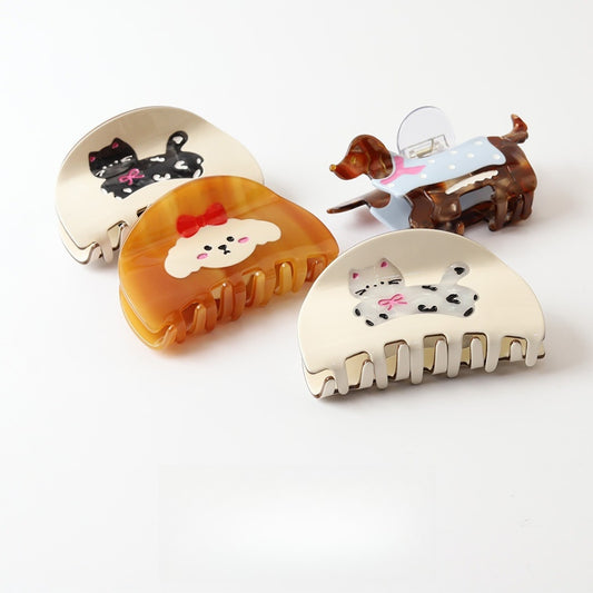Beau - Cute Dog and Cat Bow Motif Claw Clip