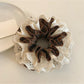 Gifty - Brown Plaid Lace Scrunchie Hair Tie