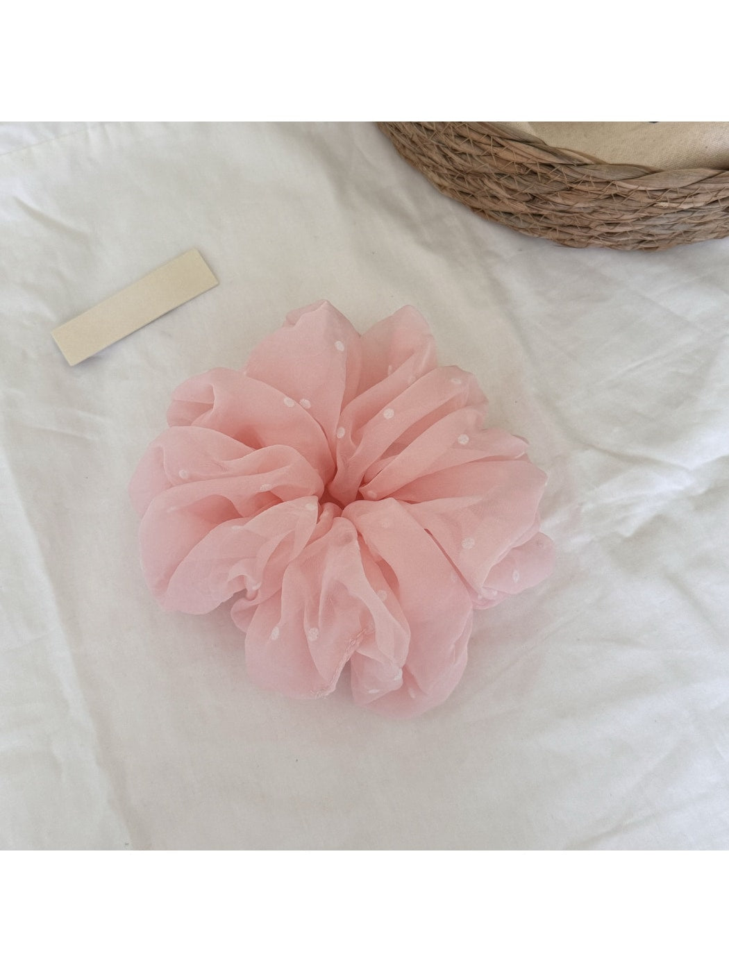 Gifty - Polyester Polka Dot Mesh Hair Tie Scrunchie