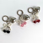 Keypus - Heart Cherry Bag Charm with Beaded Bow Keychain