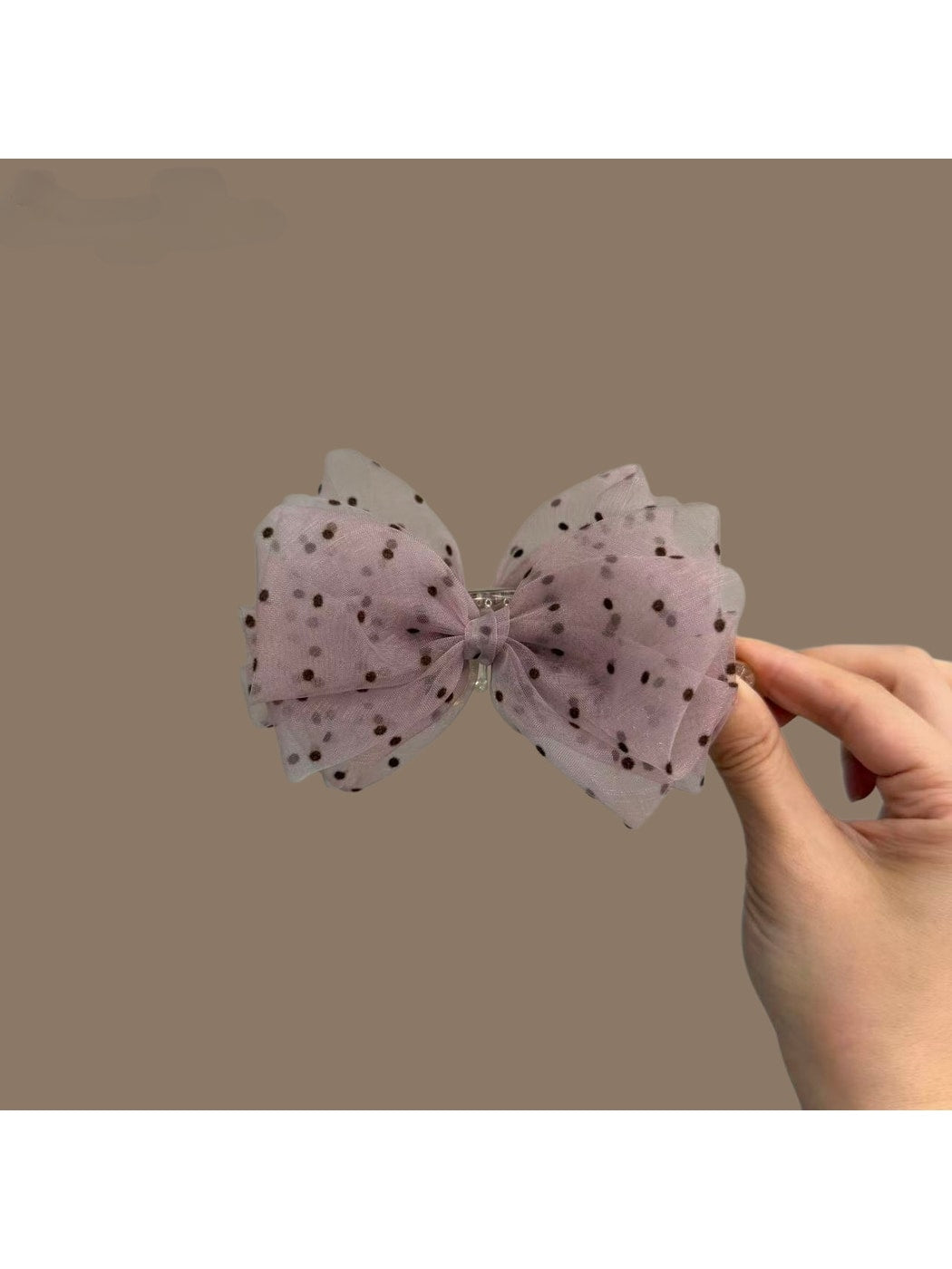 Beau - Sheer Polka Dot Bow Banana Clip
