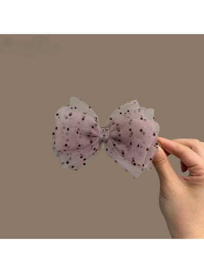 Beau - Sheer Polka Dot Bow Banana Clip