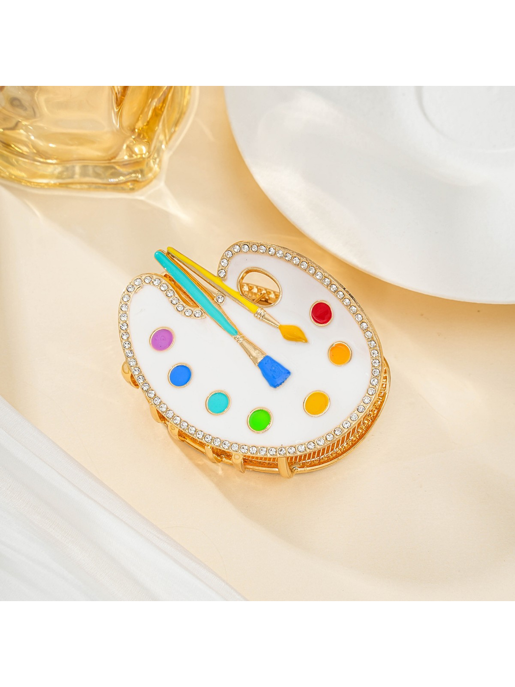 Beau - Alloy Paint Palette Shape Claw Clip