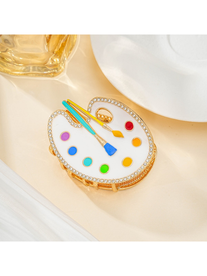 Beau - Alloy Paint Palette Shape Claw Clip
