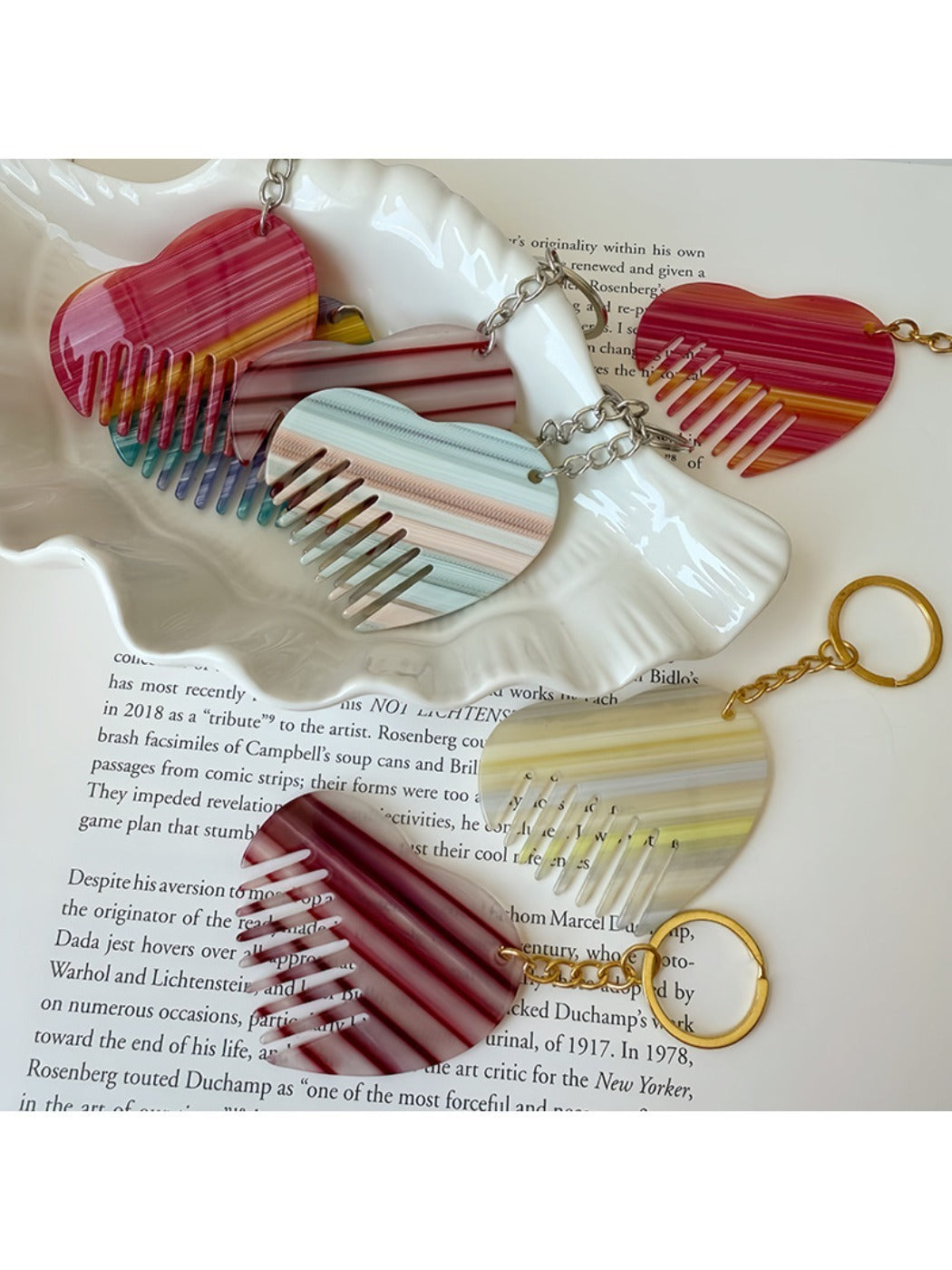 Keypus - Cute Heart Comb Keychain