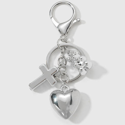 Keypus - Y2K Cross and Wing Pendant Keychain